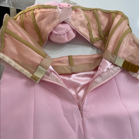 Pink Strapless Cutout Flower Front Mini Dress | L - Picture 9 of 17